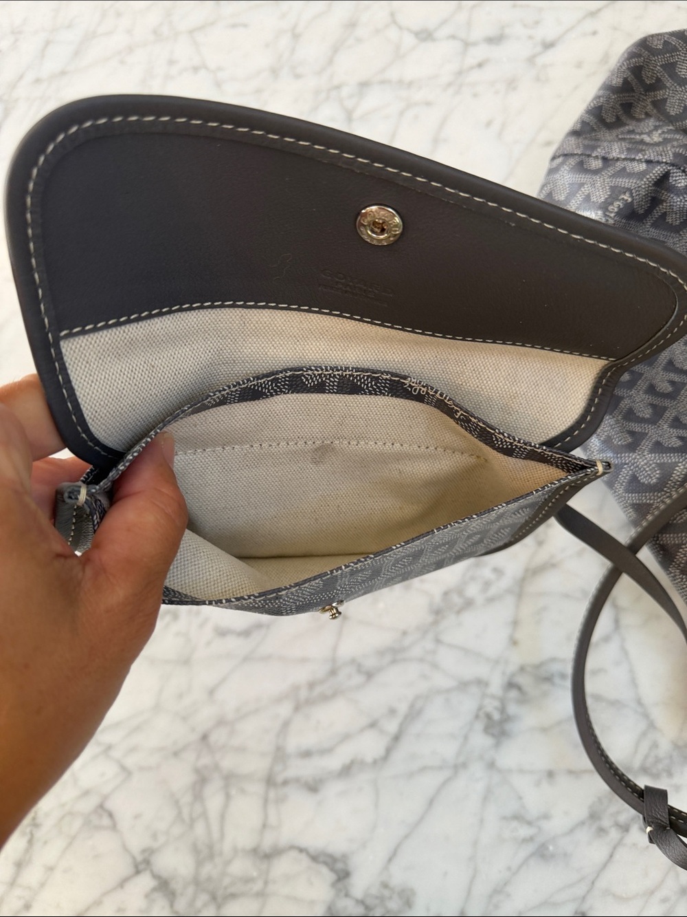 Goyard Saint Louis PM Tote Bag in Gray with 1 interior detachable snap pouch - Picture 12 of 13